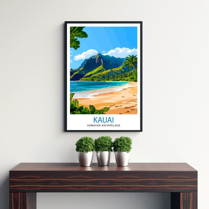 Kauai Hawaii Travel Print Wall Decor Wall Art Kauai Wall Hanging Home Décor Kauai Gift Art Lovers Hawaiian Art Lover Gift Print Art