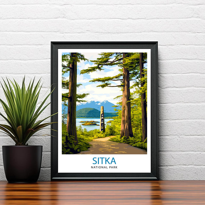 Sitka National Historical Park Alaska Travel Poster