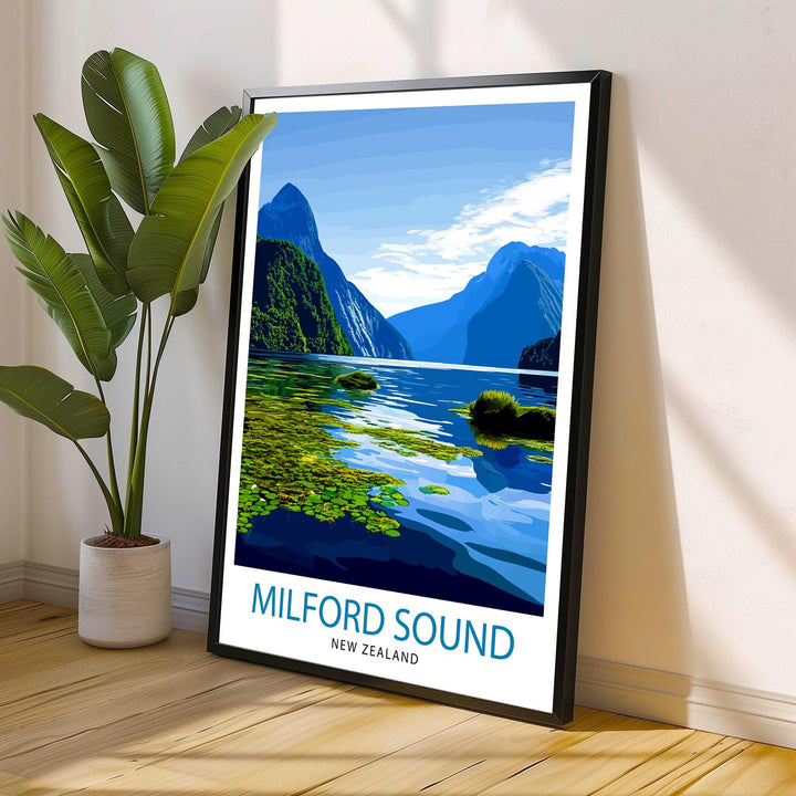 Milford Sound New Zealand Travel Poster
