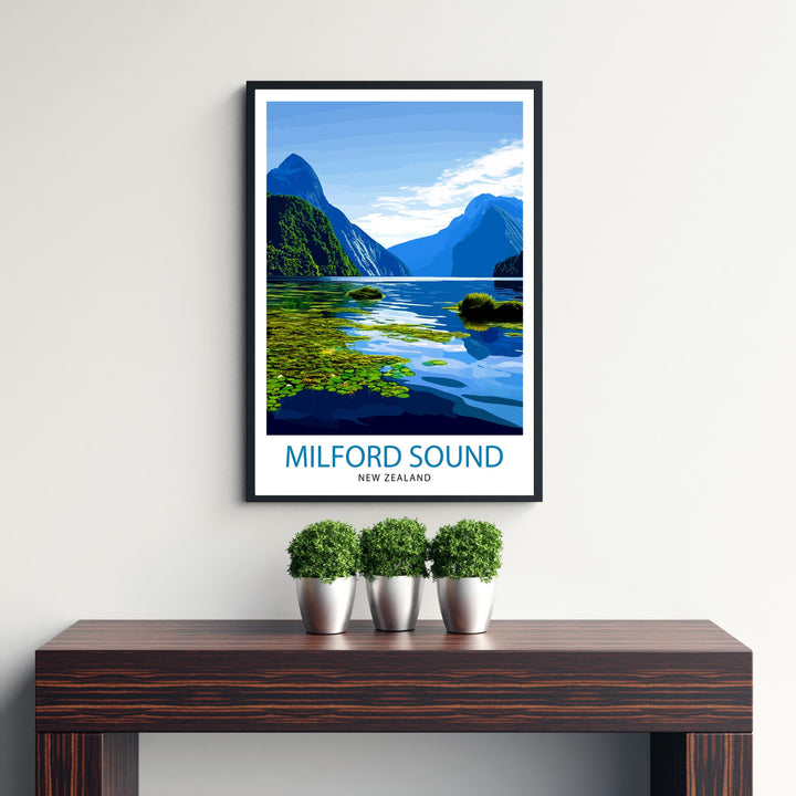 Milford Sound New Zealand Travel Poster