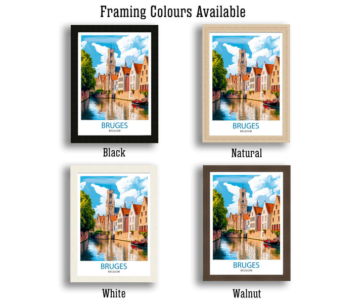 Bruges Belgium Travel Print Wall Decor Wall Art Bruges Canal View Wall Hanging Home Décor Belgian Art Gift Art Lovers Medieval City Print