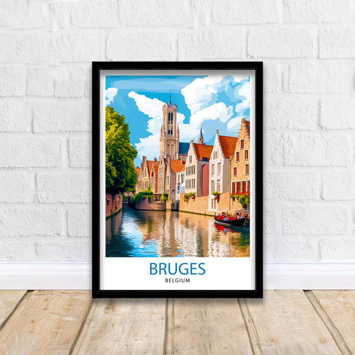 Bruges Belgium Travel Print Wall Decor Wall Art Bruges Canal View Wall Hanging Home Décor Belgian Art Gift Art Lovers Medieval City Print
