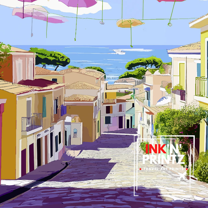 Pula and Cagliari Sardinia Travel Print Wall Decor Wall Art Sardinia Landscape Wall Hanging Home Décor Italian Islands Gift Art Lovers