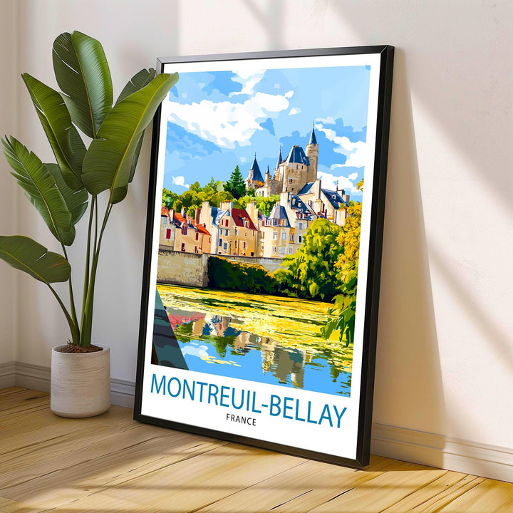 Montreuil-Bellay France Travel Print Wall Decor Wall Art Montreuil-Bellay Castle Landscape Wall Hanging Home Décor French Village Gift Art