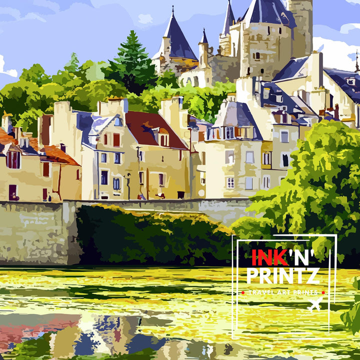 Montreuil-Bellay France Travel Print Wall Decor Wall Art Montreuil-Bellay Castle Landscape Wall Hanging Home Décor French Village Gift Art