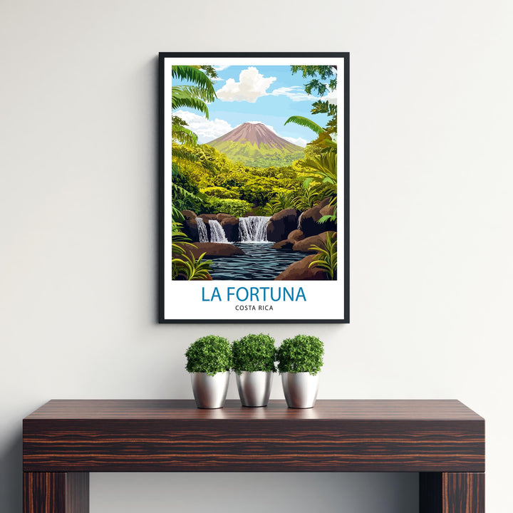 La Fortuna Costa Rica Travel Print Wall Decor Wall Art Arenal Volcano Landscape Wall Hanging Home Décor Tropical Paradise Gift Art Lovers