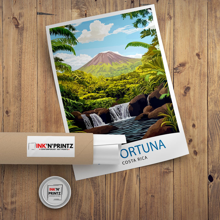 La Fortuna Costa Rica Travel Print Wall Decor Wall Art Arenal Volcano Landscape Wall Hanging Home Décor Tropical Paradise Gift Art Lovers