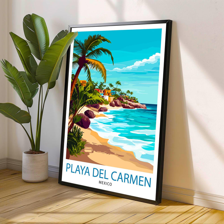 Playa del Carmen Mexico Travel Print Wall Decor Wall Art Playa del Carmen Wall Hanging Home Décor Playa del Carmen Gift Art Lovers Mexican
