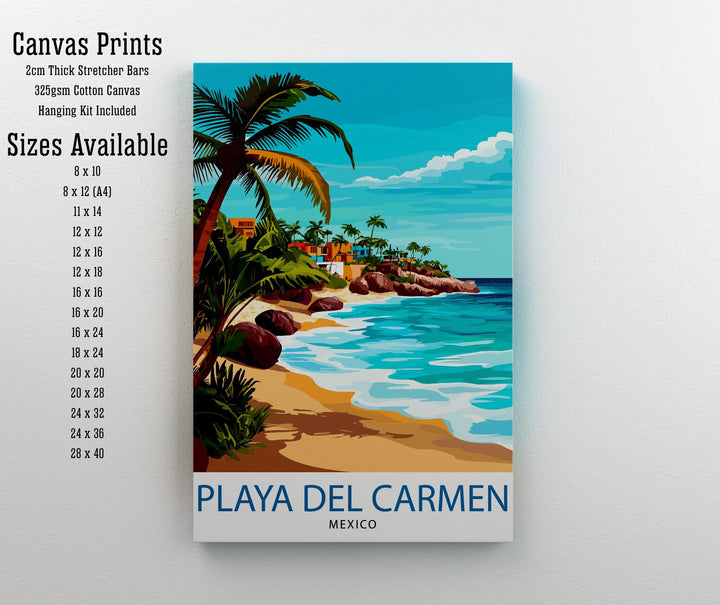 Playa del Carmen Mexico Travel Print Wall Decor Wall Art Playa del Carmen Wall Hanging Home Décor Playa del Carmen Gift Art Lovers Mexican