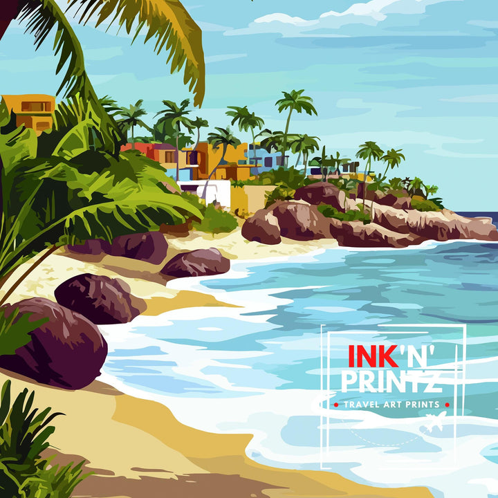 Playa del Carmen Mexico Travel Print Wall Decor Wall Art Playa del Carmen Wall Hanging Home Décor Playa del Carmen Gift Art Lovers Mexican