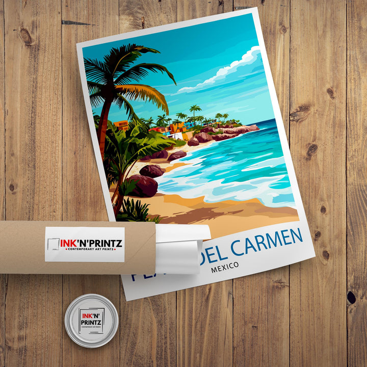 Playa del Carmen Mexico Travel Print Wall Decor Wall Art Playa del Carmen Wall Hanging Home Décor Playa del Carmen Gift Art Lovers Mexican