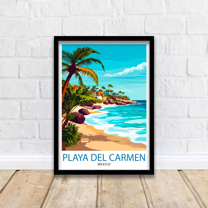 Playa del Carmen Mexico Travel Print Wall Decor Wall Art Playa del Carmen Wall Hanging Home Décor Playa del Carmen Gift Art Lovers Mexican
