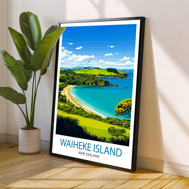 Waiheke Island New Zealand Travel Print Wall Decor Wall Art Waiheke Vineyard Landscape Wall Hanging Home Décor Island Escape Gift Art Lovers