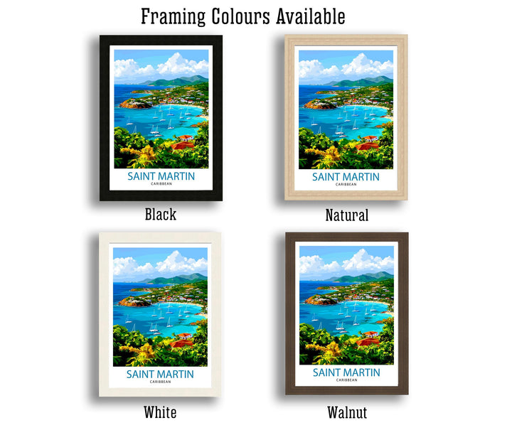 Saint Martin Travel Print Wall Decor Wall Art Saint Martin Island Landscape Wall Hanging Home Décor Caribbean Gift Art Lovers Tropical Print
