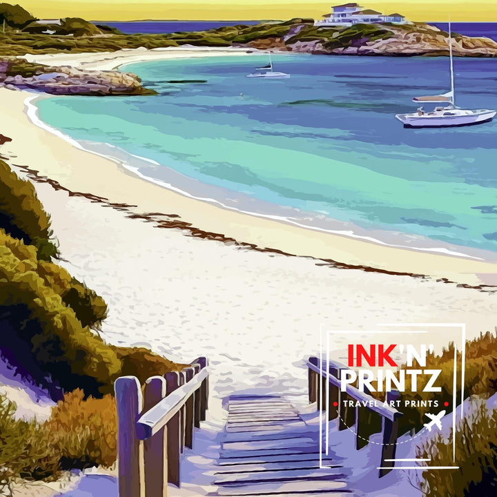 Rottnest Island Australia Travel Print Wall Decor Wall Art Rottnest Island Landscape Wall Hanging Home Décor Australian Island Gift Art