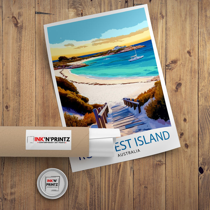 Rottnest Island Australia Travel Print Wall Decor Wall Art Rottnest Island Landscape Wall Hanging Home Décor Australian Island Gift Art