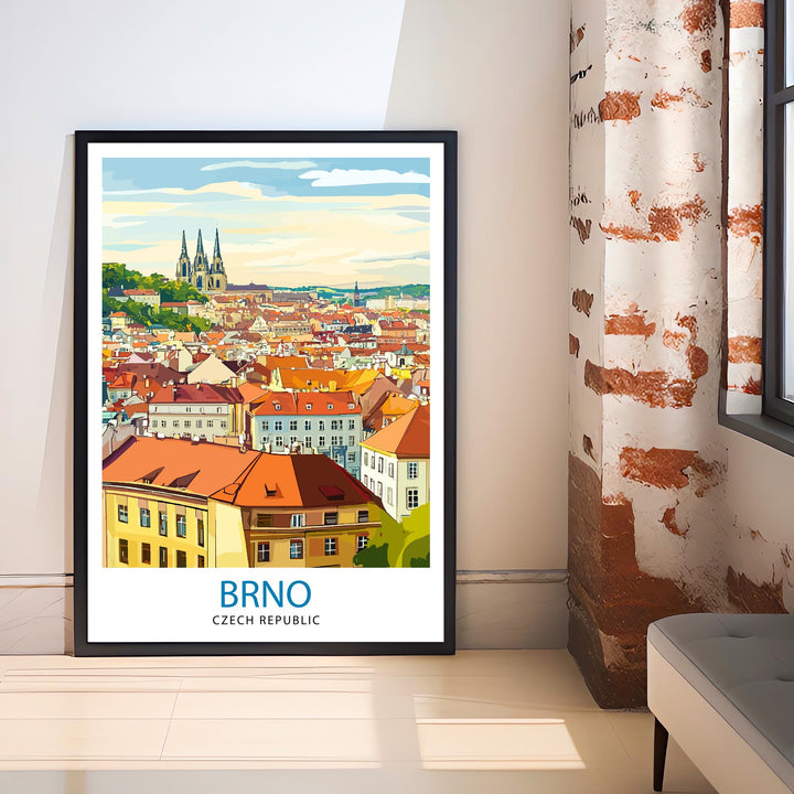 Brno Czech Republic Travel Print Wall Decor Wall Art Brno Cityscape Wall Hanging Home Décor Czech Town Gift Art Lovers Urban Print
