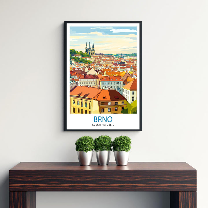 Brno Czech Republic Travel Print Wall Decor Wall Art Brno Cityscape Wall Hanging Home Décor Czech Town Gift Art Lovers Urban Print