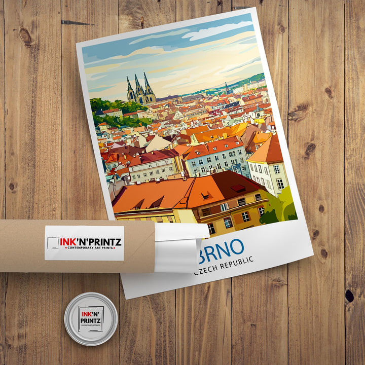Brno Czech Republic Travel Print Wall Decor Wall Art Brno Cityscape Wall Hanging Home Décor Czech Town Gift Art Lovers Urban Print