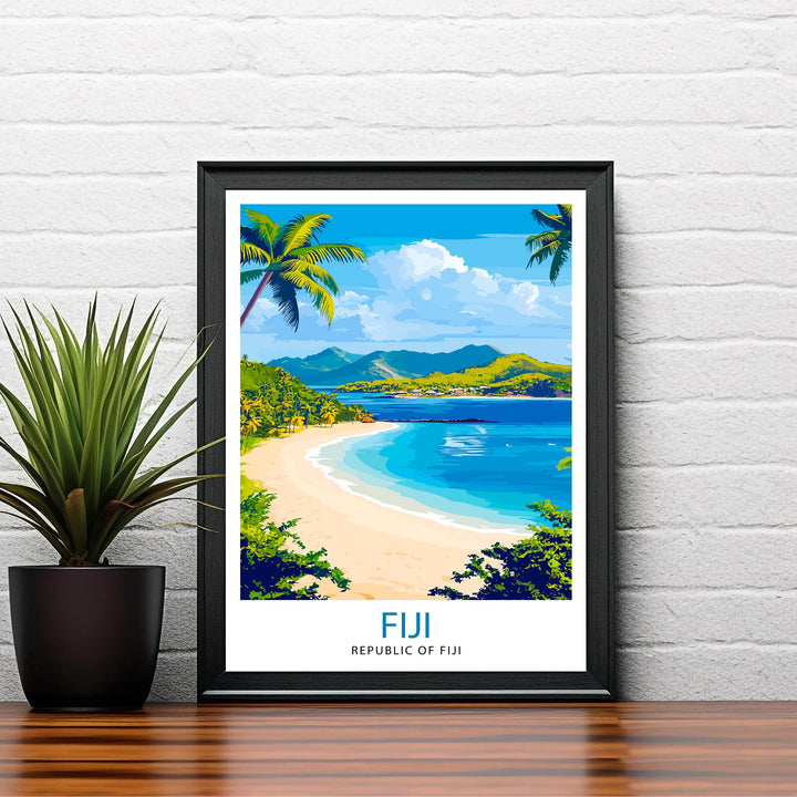 Fiji Travel Print Wall Decor Wall Art Fiji Island Landscape Wall Hanging Home Décor Tropical Paradise Gift Art Lovers Scenic Print