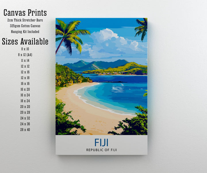 Fiji Travel Print Wall Decor Wall Art Fiji Island Landscape Wall Hanging Home Décor Tropical Paradise Gift Art Lovers Scenic Print