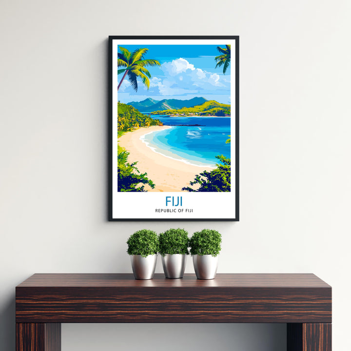 Fiji Travel Print Wall Decor Wall Art Fiji Island Landscape Wall Hanging Home Décor Tropical Paradise Gift Art Lovers Scenic Print