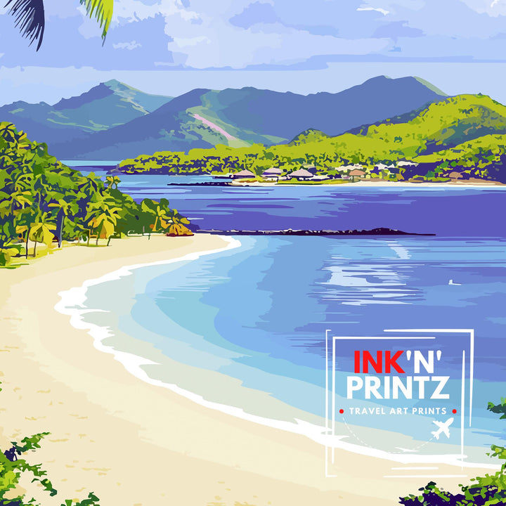 Fiji Travel Print Wall Decor Wall Art Fiji Island Landscape Wall Hanging Home Décor Tropical Paradise Gift Art Lovers Scenic Print