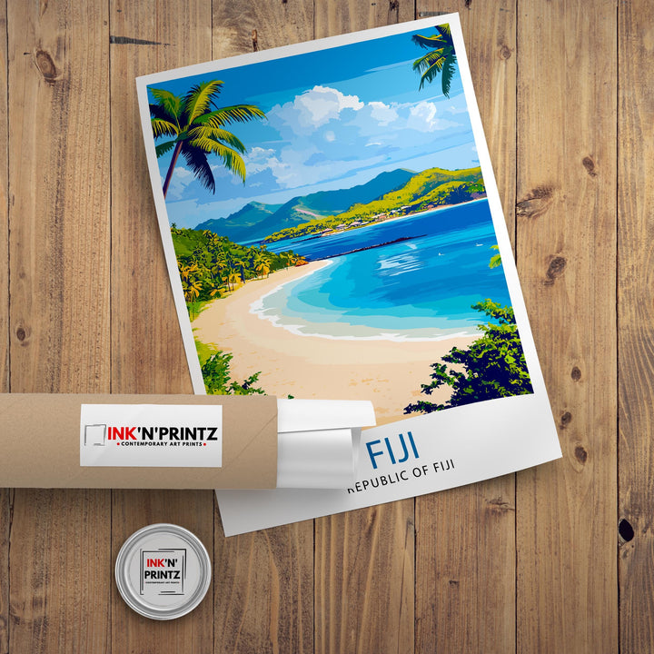 Fiji Travel Print Wall Decor Wall Art Fiji Island Landscape Wall Hanging Home Décor Tropical Paradise Gift Art Lovers Scenic Print