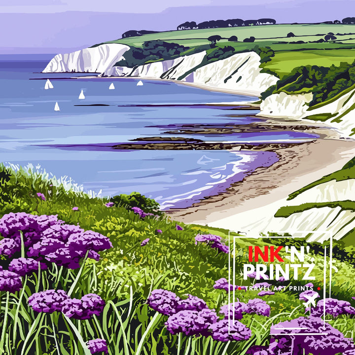 Isle of Wight England Travel Poster
