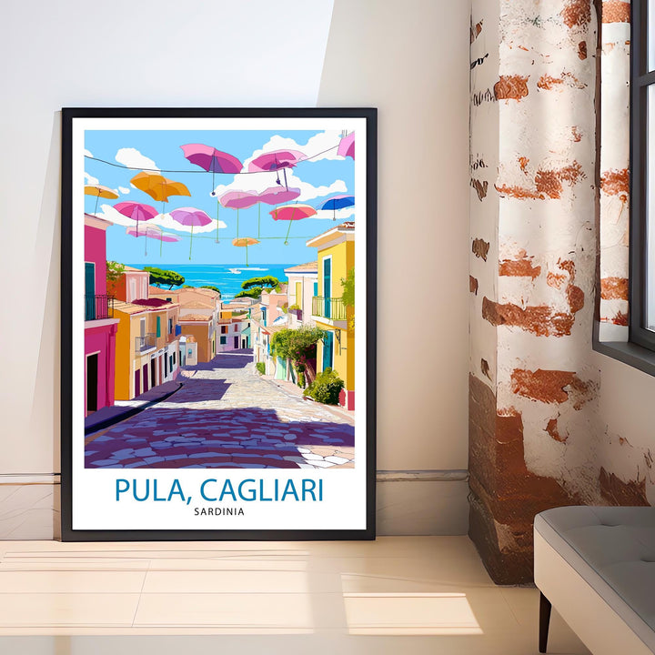 Pula and Cagliari Sardinia Travel Print Wall Decor Wall Art Sardinia Landscape Wall Hanging Home Décor Italian Islands Gift Art Lovers