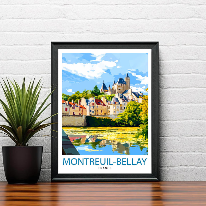 Montreuil-Bellay France Travel Print Wall Decor Wall Art Montreuil-Bellay Castle Landscape Wall Hanging Home Décor French Village Gift Art