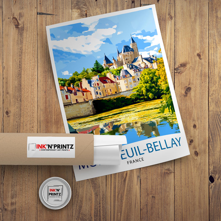 Montreuil-Bellay France Travel Print Wall Decor Wall Art Montreuil-Bellay Castle Landscape Wall Hanging Home Décor French Village Gift Art