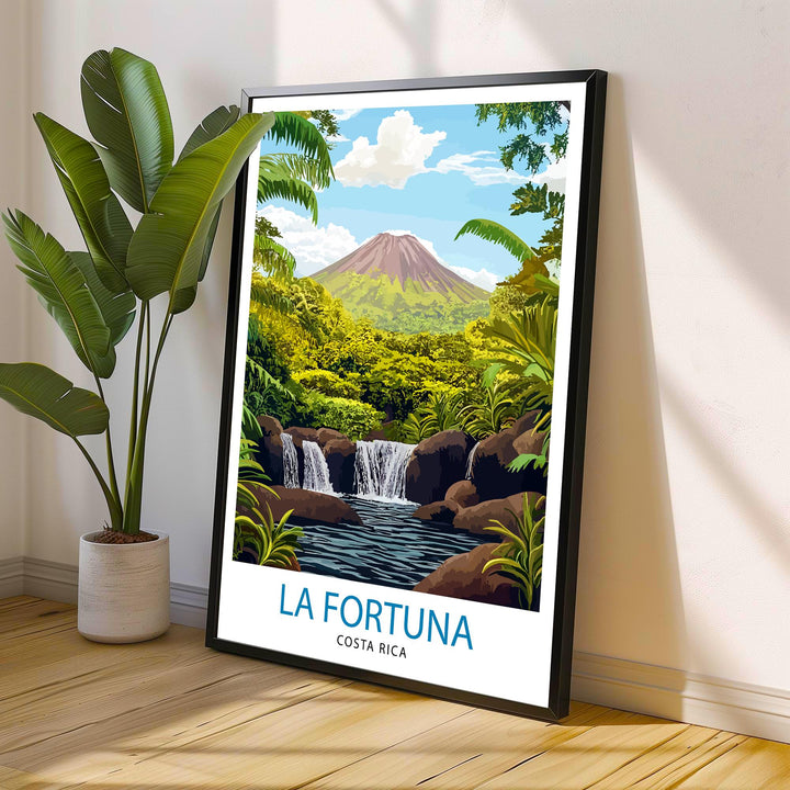 La Fortuna Costa Rica Travel Print Wall Decor Wall Art Arenal Volcano Landscape Wall Hanging Home Décor Tropical Paradise Gift Art Lovers