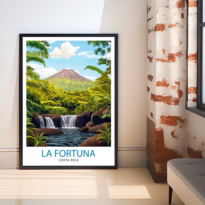 La Fortuna Costa Rica Travel Print Wall Decor Wall Art Arenal Volcano Landscape Wall Hanging Home Décor Tropical Paradise Gift Art Lovers