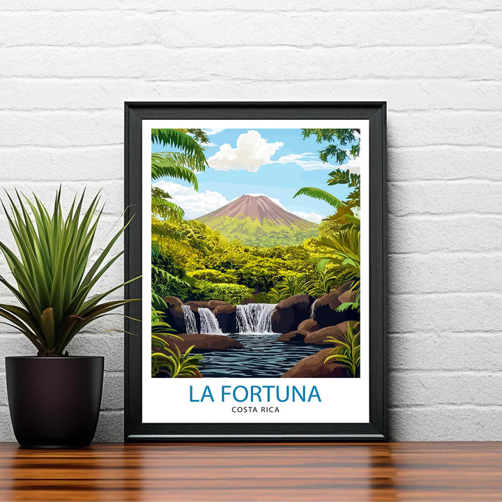 La Fortuna Costa Rica Travel Print Wall Decor Wall Art Arenal Volcano Landscape Wall Hanging Home Décor Tropical Paradise Gift Art Lovers