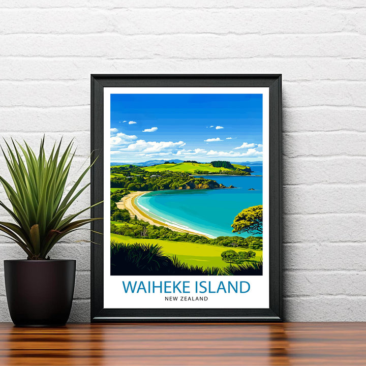 Waiheke Island New Zealand Travel Print Wall Decor Wall Art Waiheke Vineyard Landscape Wall Hanging Home Décor Island Escape Gift Art Lovers