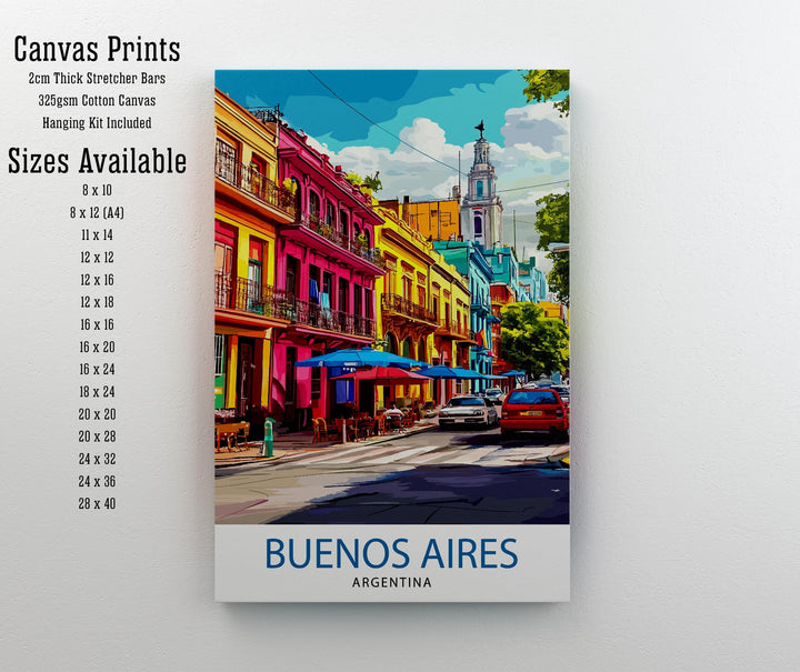 Buenos Aires Argentina Travel Print Wall Decor Wall Art Buenos Aires Cityscape Wall Hanging Home Décor South American Gift Art Lovers Urban