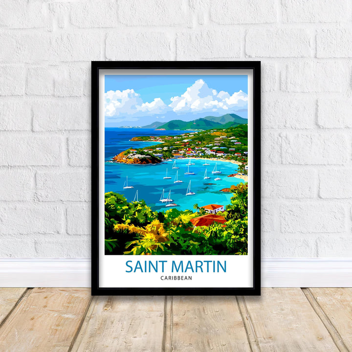Saint Martin Travel Print Wall Decor Wall Art Saint Martin Island Landscape Wall Hanging Home Décor Caribbean Gift Art Lovers Tropical Print