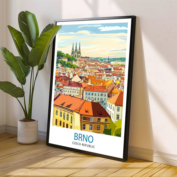 Brno Czech Republic Travel Print Wall Decor Wall Art Brno Cityscape Wall Hanging Home Décor Czech Town Gift Art Lovers Urban Print