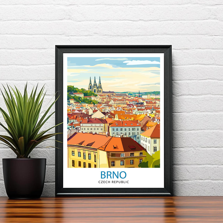Brno Czech Republic Travel Print Wall Decor Wall Art Brno Cityscape Wall Hanging Home Décor Czech Town Gift Art Lovers Urban Print