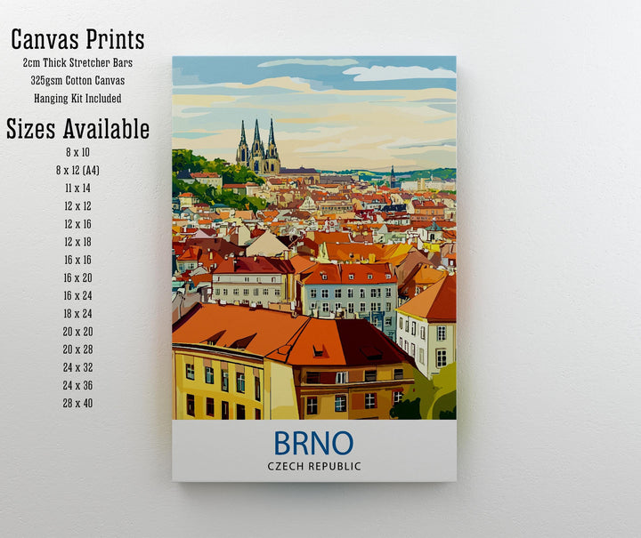 Brno Czech Republic Travel Print Wall Decor Wall Art Brno Cityscape Wall Hanging Home Décor Czech Town Gift Art Lovers Urban Print