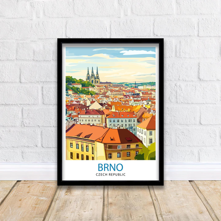 Brno Czech Republic Travel Print Wall Decor Wall Art Brno Cityscape Wall Hanging Home Décor Czech Town Gift Art Lovers Urban Print