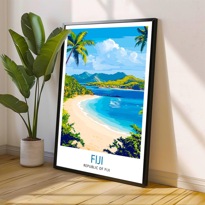 Fiji Travel Print Wall Decor Wall Art Fiji Island Landscape Wall Hanging Home Décor Tropical Paradise Gift Art Lovers Scenic Print