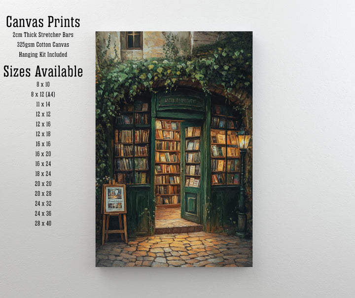 Wizards Bookstore Poster Dark Academia Art Cottagecore Decor Antique Illustration Vintage Magical Library Wall Art Rustic Aesthetic