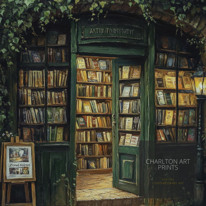 Wizards Bookstore Poster Dark Academia Art Cottagecore Decor Antique Illustration Vintage Magical Library Wall Art Rustic Aesthetic