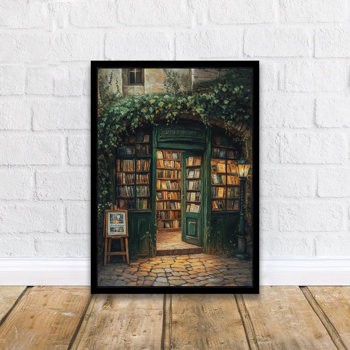 Wizards Bookstore Poster Dark Academia Art Cottagecore Decor Antique Illustration Vintage Magical Library Wall Art Rustic Aesthetic