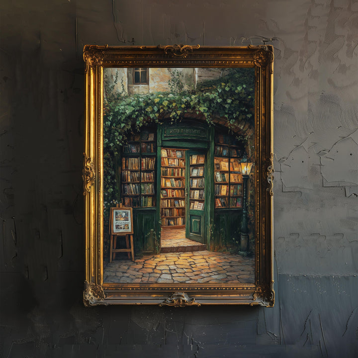 Wizards Bookstore Poster Dark Academia Art Cottagecore Decor Antique Illustration Vintage Magical Library Wall Art Rustic Aesthetic