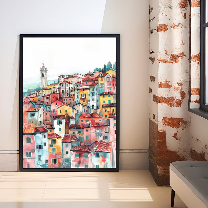 Lucca Italy Watercolor Travel Print Wall Decor Wall Art Lucca Landscape Wall Hanging Home Décor Italian City Gift Art Lovers Scenic Print