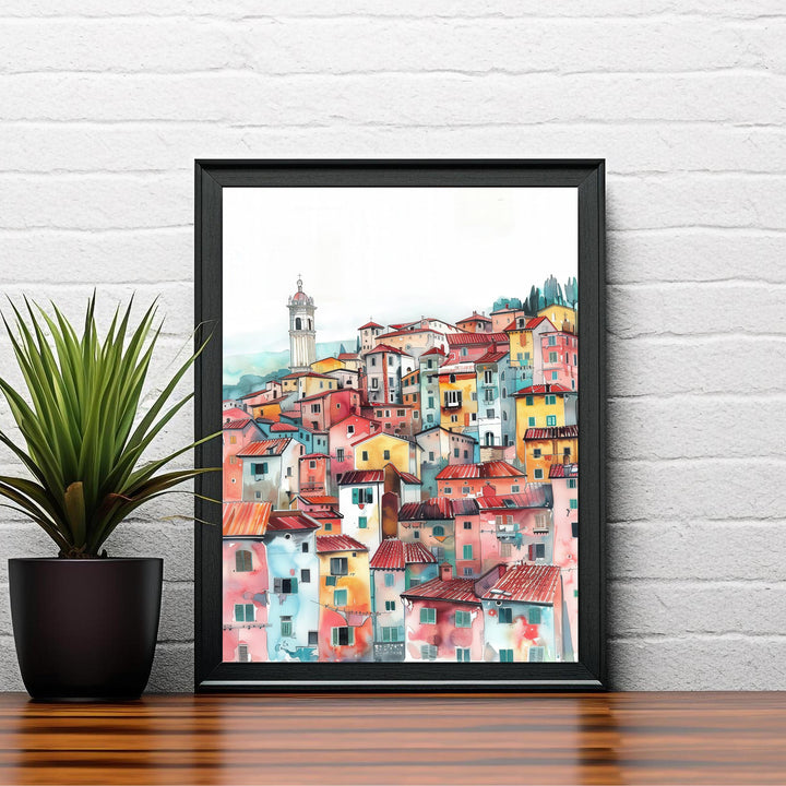 Lucca Italy Watercolor Travel Print Wall Decor Wall Art Lucca Landscape Wall Hanging Home Décor Italian City Gift Art Lovers Scenic Print