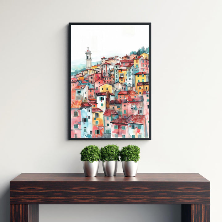 Lucca Italy Watercolor Travel Print Wall Decor Wall Art Lucca Landscape Wall Hanging Home Décor Italian City Gift Art Lovers Scenic Print